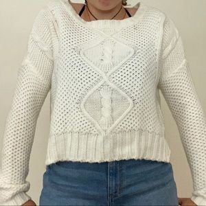 White knit sweater